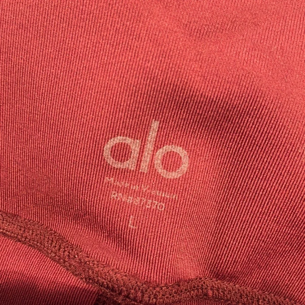 Alo Yoga Lattice Mesh‎ High-Waist Crop Leggings Burgundy Red Large W5505R